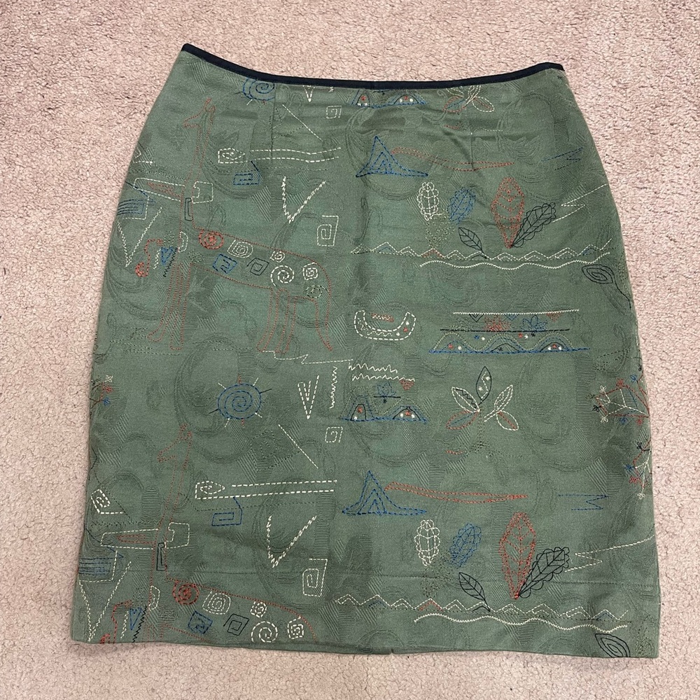 Anthropologie embroidery skirt